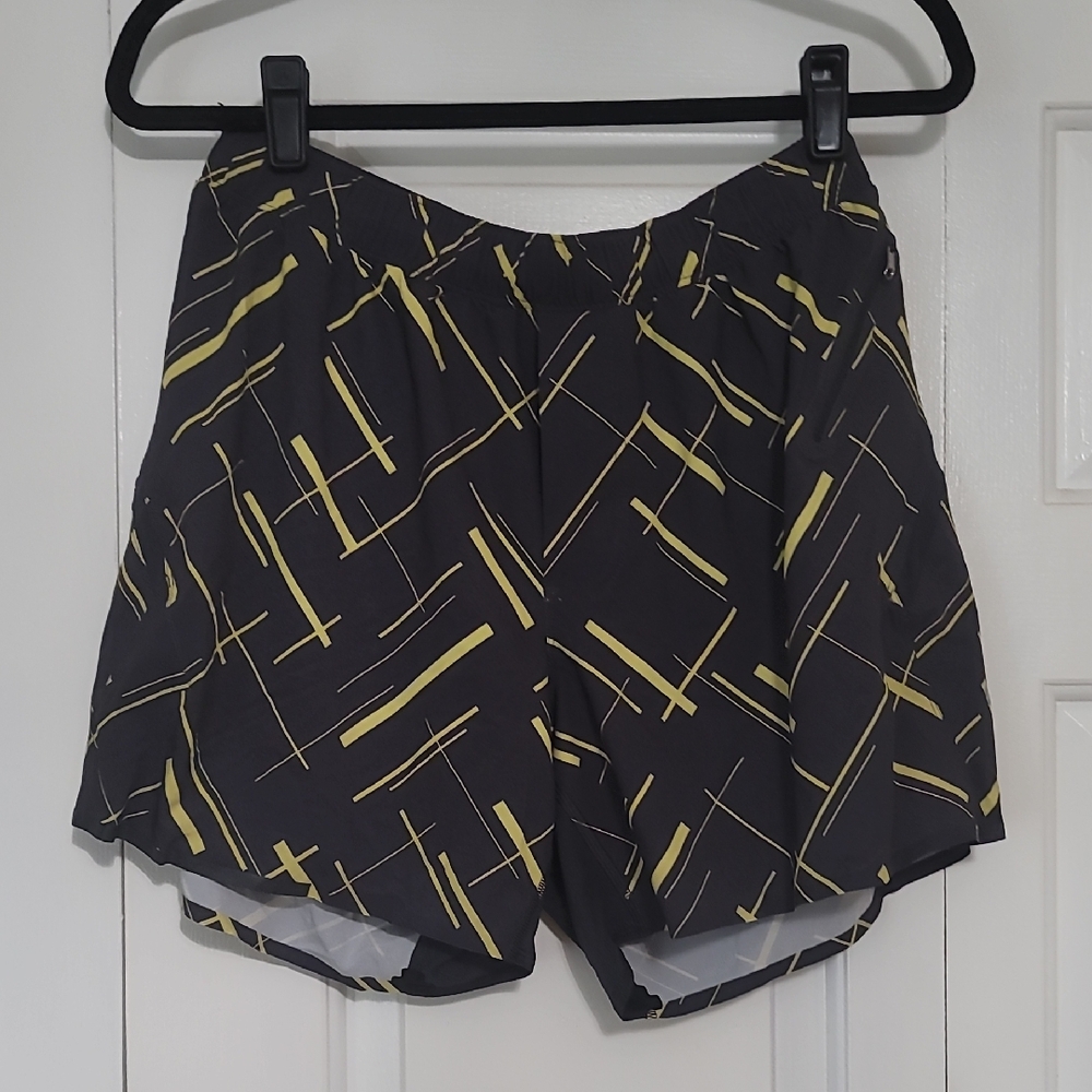 Lululemon Athletica Black and Yellow Athletic Shorts